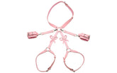 Strict PU Faus Leather Bondage Harness with Bows M / L - - Cuffs And Restraints